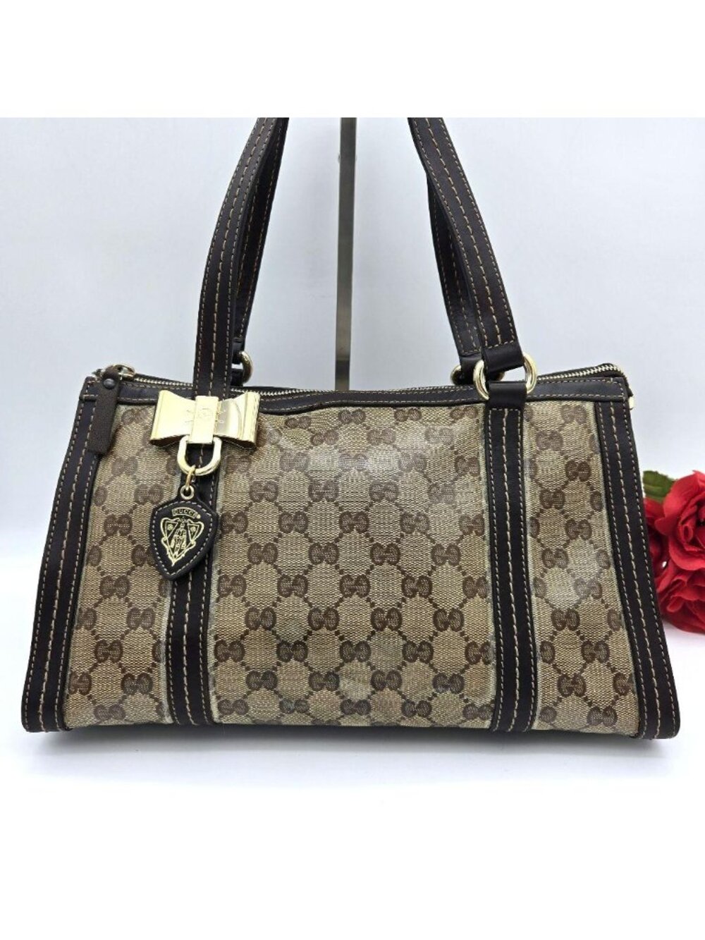 Gucci Handbag Bag GG Crystal Brown